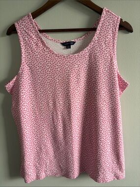 Lands’ End Pink Print Tank Top Size 14-16